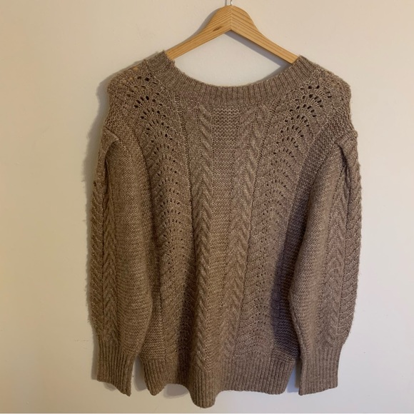 NWT Vince Cable Knit Crewneck Merino Wool Cashmere Blend Sweater, Size L - Picture 8 of 11